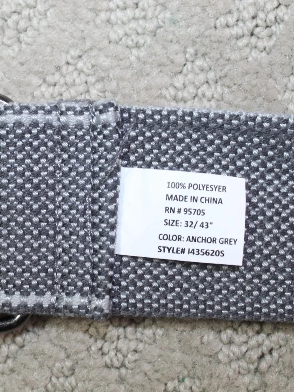 Grey Canvas Size S - XL Adjustable Casual D-Ring Belt